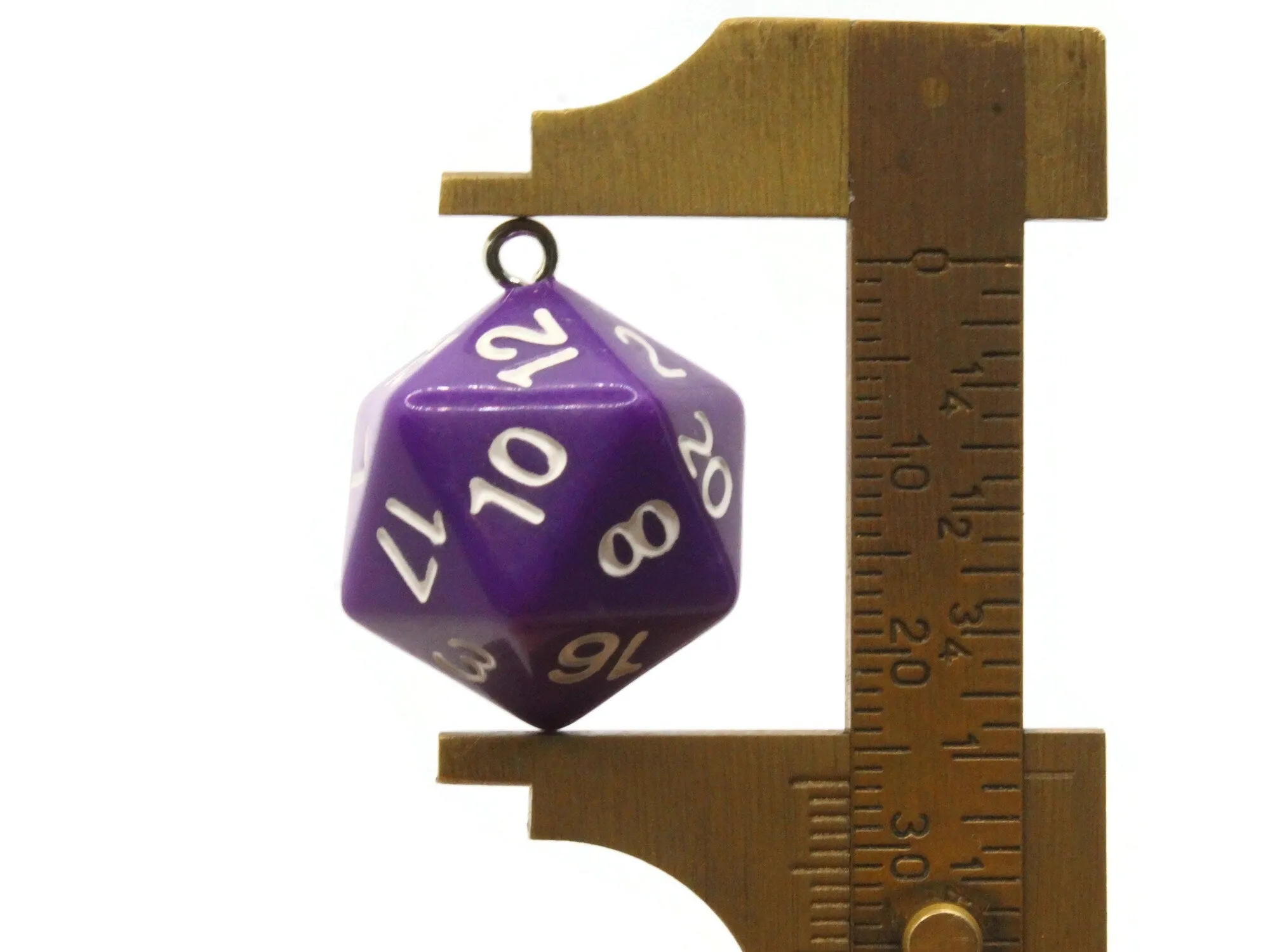 2 20mm Purple Resin D20 20 Sided Dice Charms