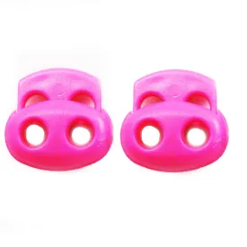 2 Shoe Lace Shoelace Buckle Rope Clamp Cord Lock Stopper Run Sports Pink New !!!