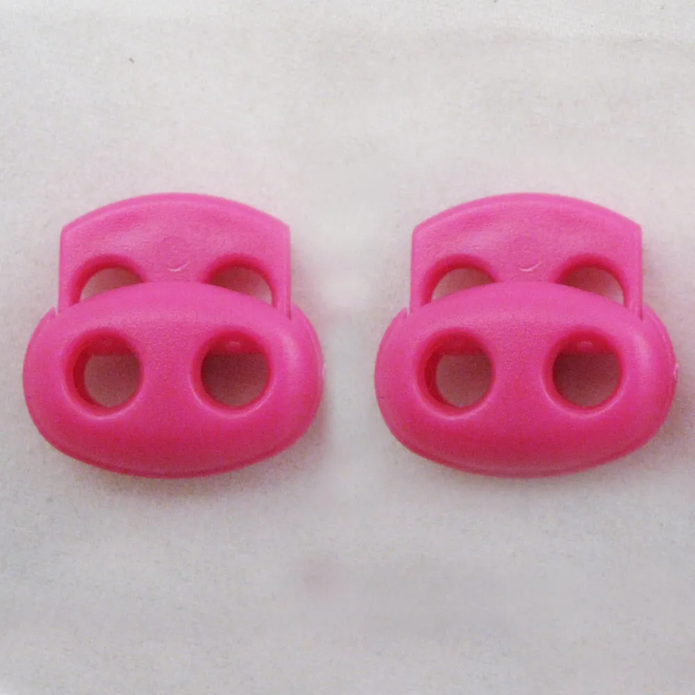 2 Shoe Lace Shoelace Buckle Rope Clamp Cord Lock Stopper Run Sports Pink New !!!