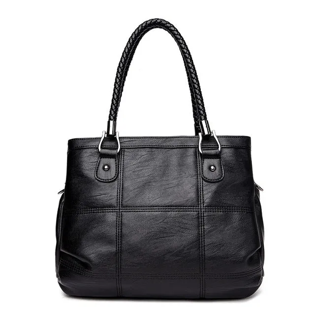 2018 New Fashion Ladies Hand Bag Women's Genuine Leather Handbag Black Leather Tote Bag Bolsas femininas Female Shoulder Bag