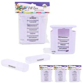 4 Pc Weekly Pill Box Organizer Storage 7 Day Medicine Travel Portable Container
