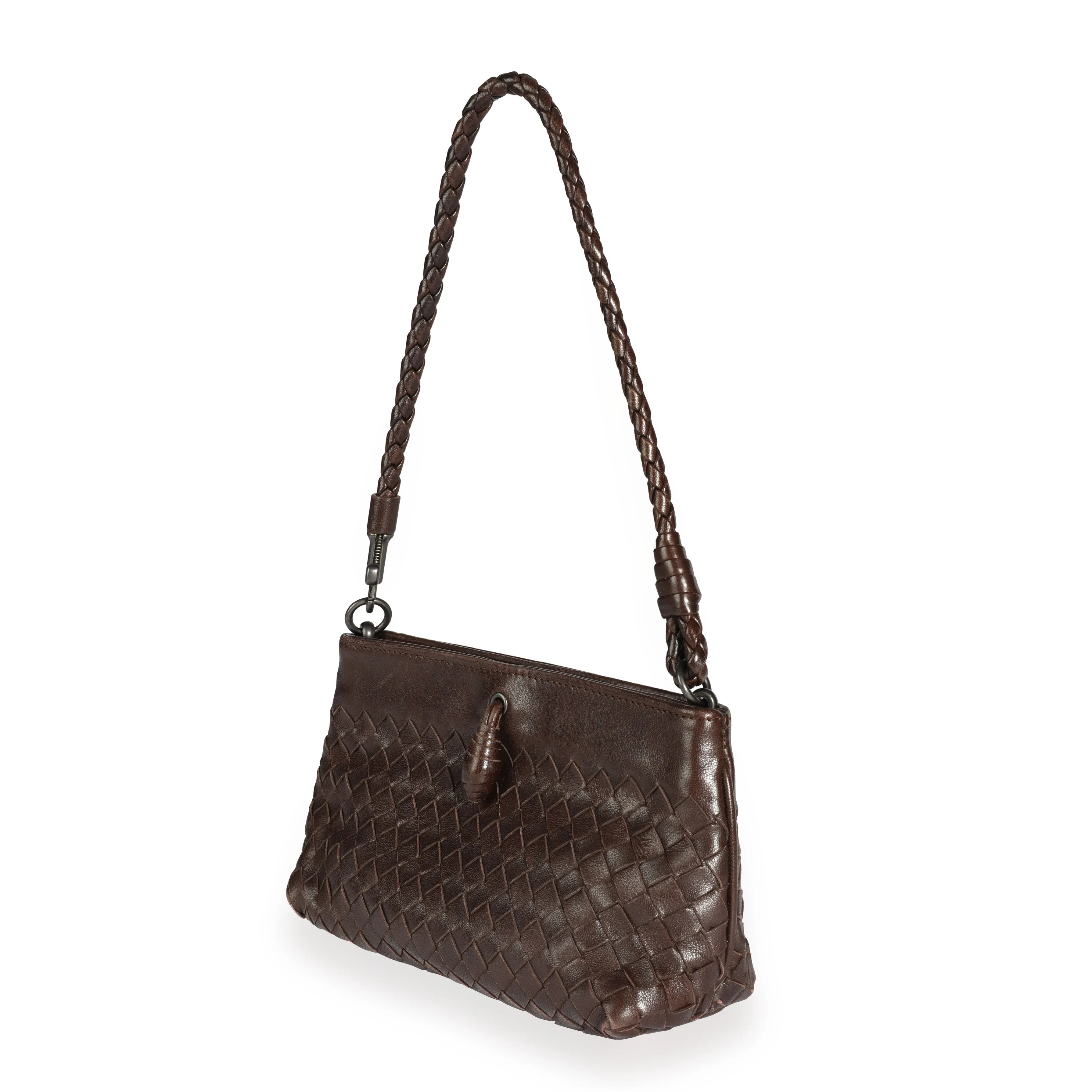 Bottega Veneta Brown Intrecciato Leather Pochette