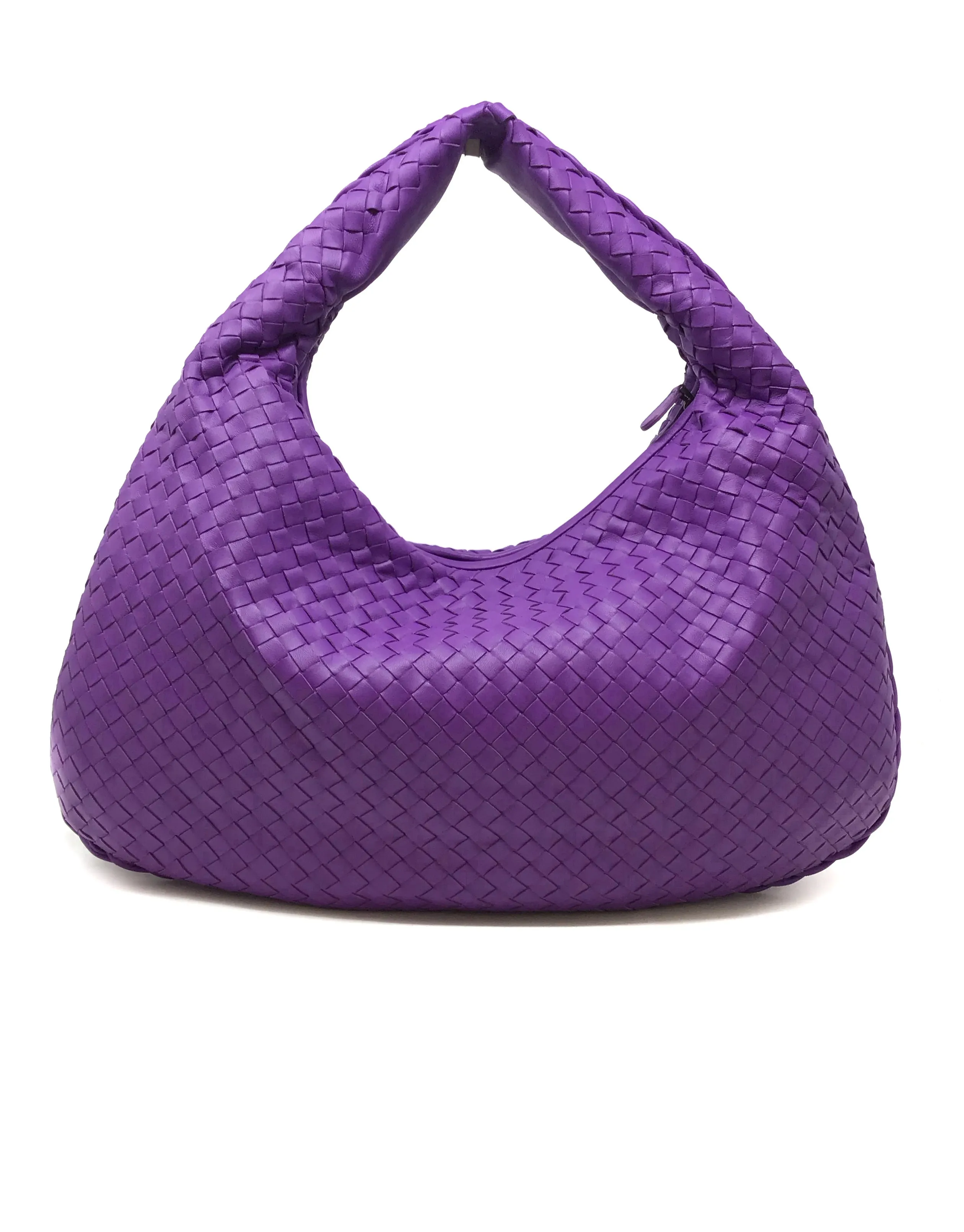 Bottega Veneta Vivid Violet Intrecciato Nappa LG Hobo Bag W/ Mirror