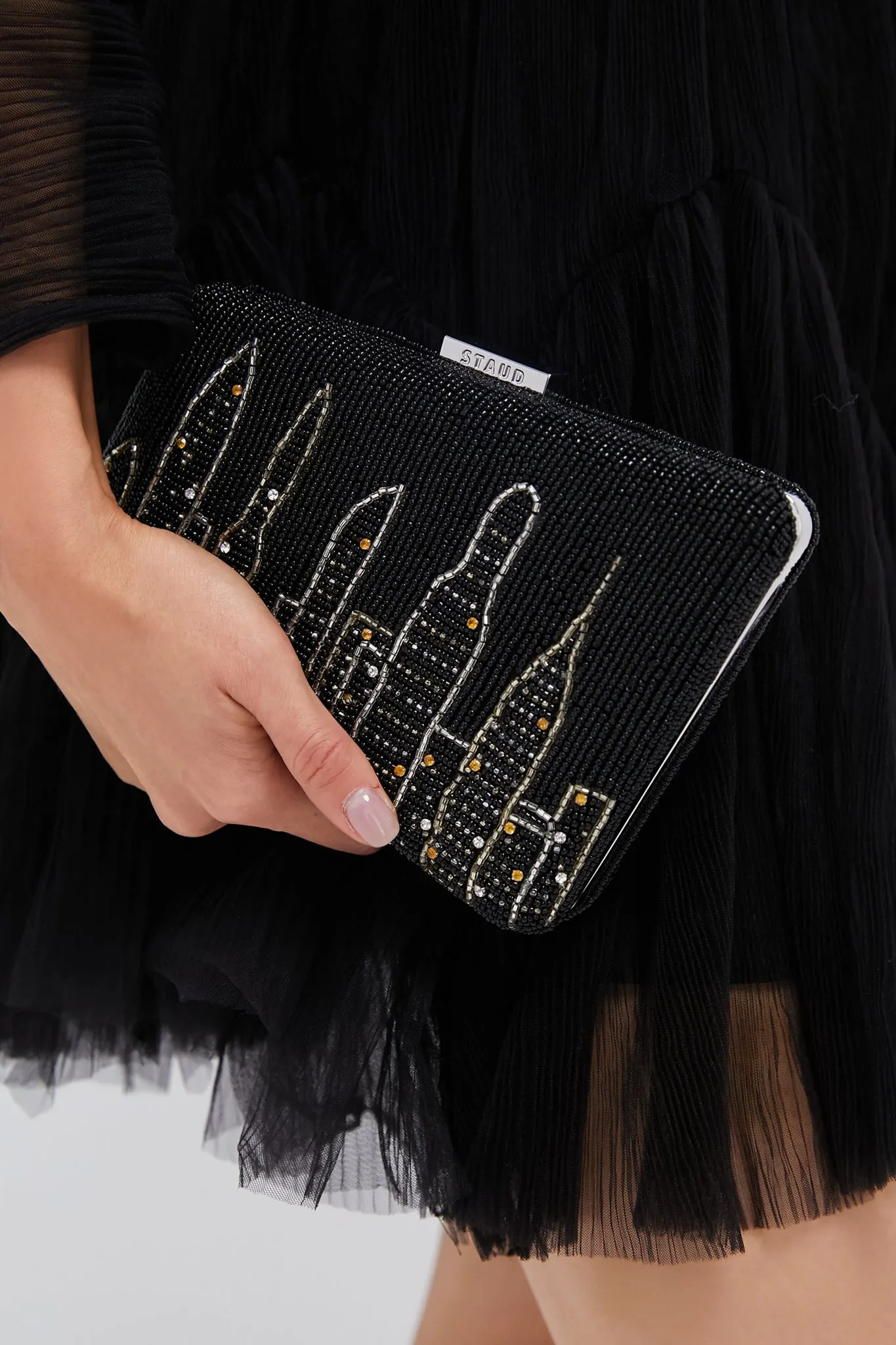 Carmella NYC Skyline Beaded Clutch