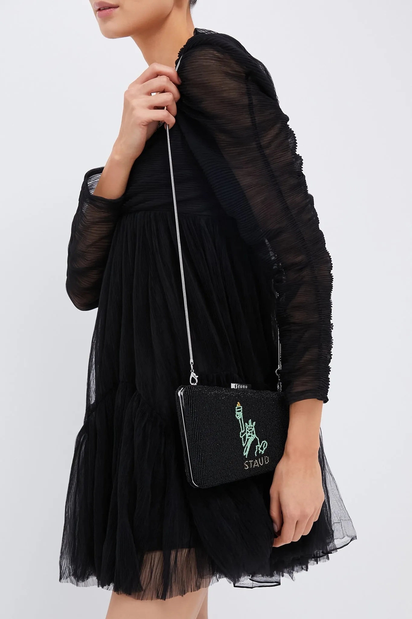 Carmella NYC Skyline Beaded Clutch