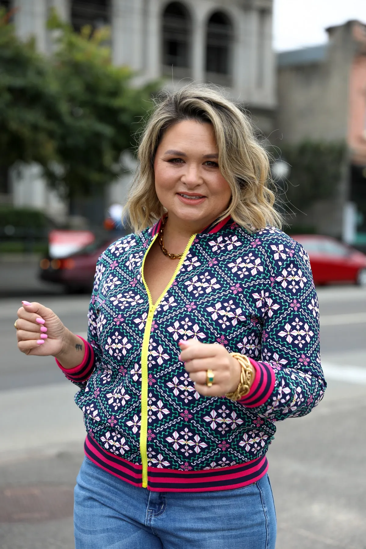 Celine Jacket - Navy Print