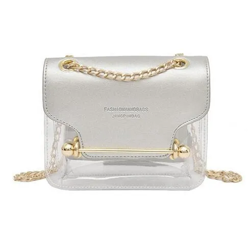 Clear Transparent PU Composite Messenger Female Handbags