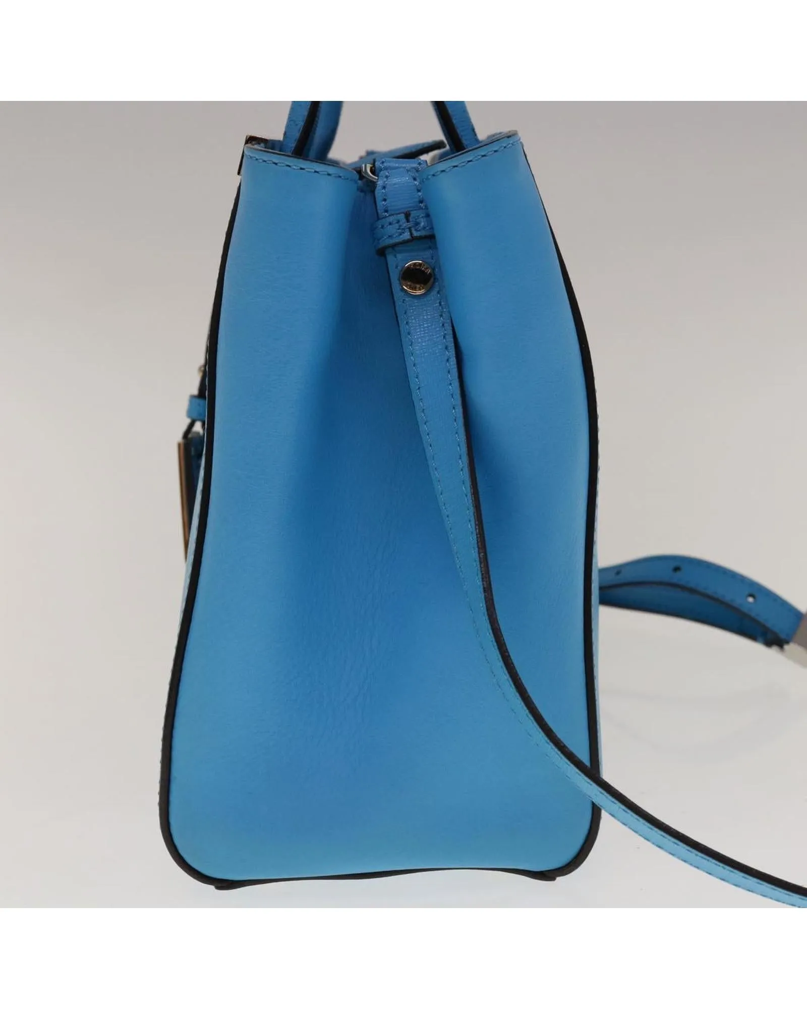 Light Blue Leather 2way Hand Bag by FENDI