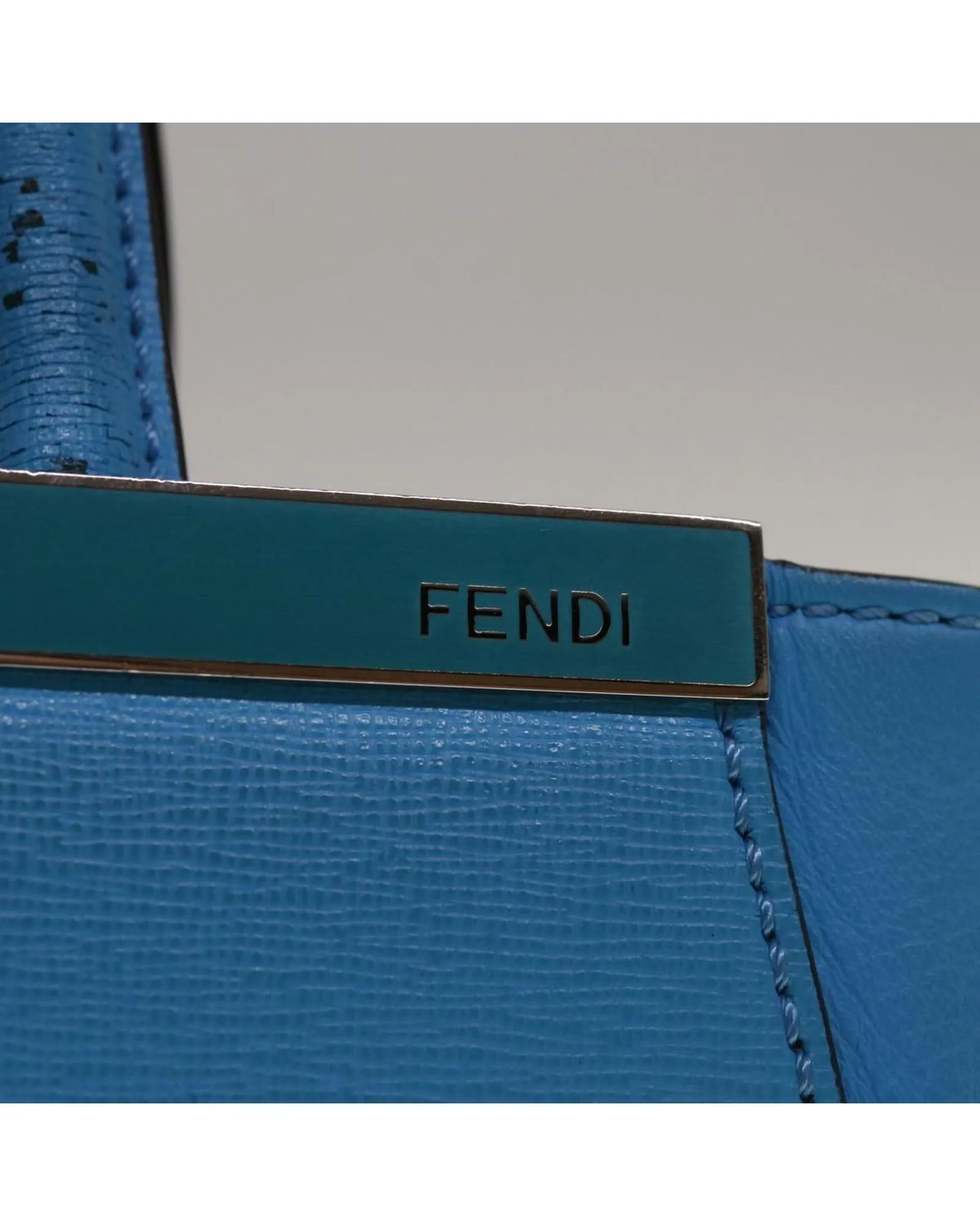 Light Blue Leather 2way Hand Bag by FENDI