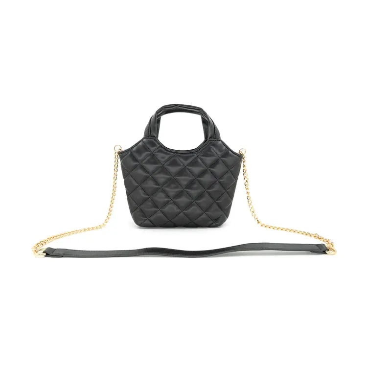 Mini Quilted Faux Leather Tote