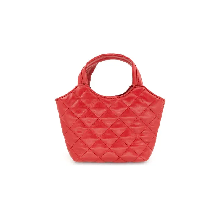 Mini Quilted Faux Leather Tote