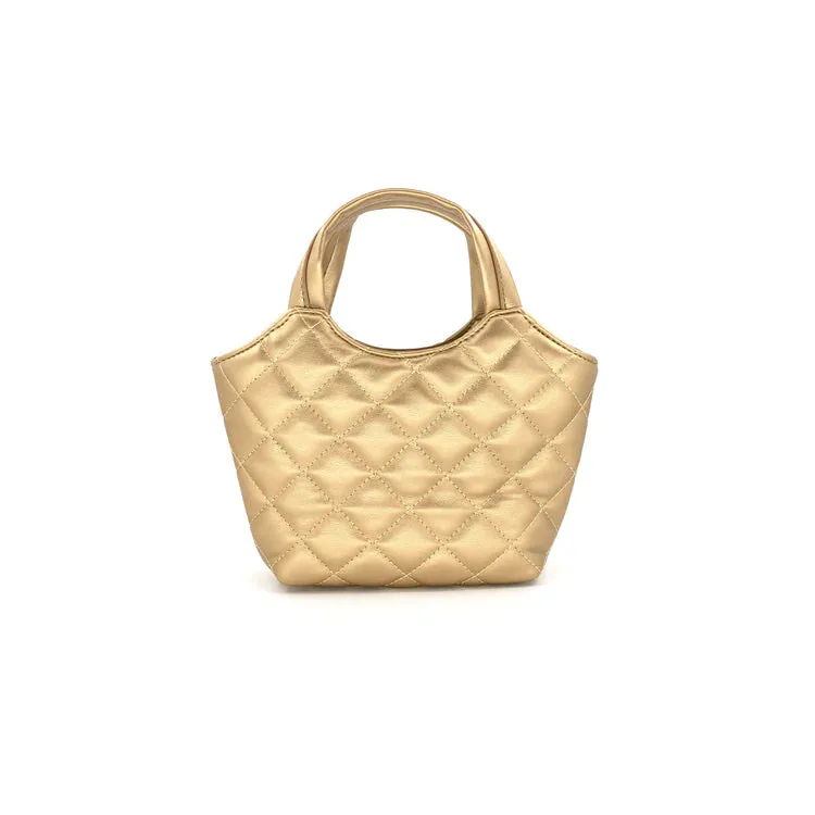 Mini Quilted Faux Leather Tote