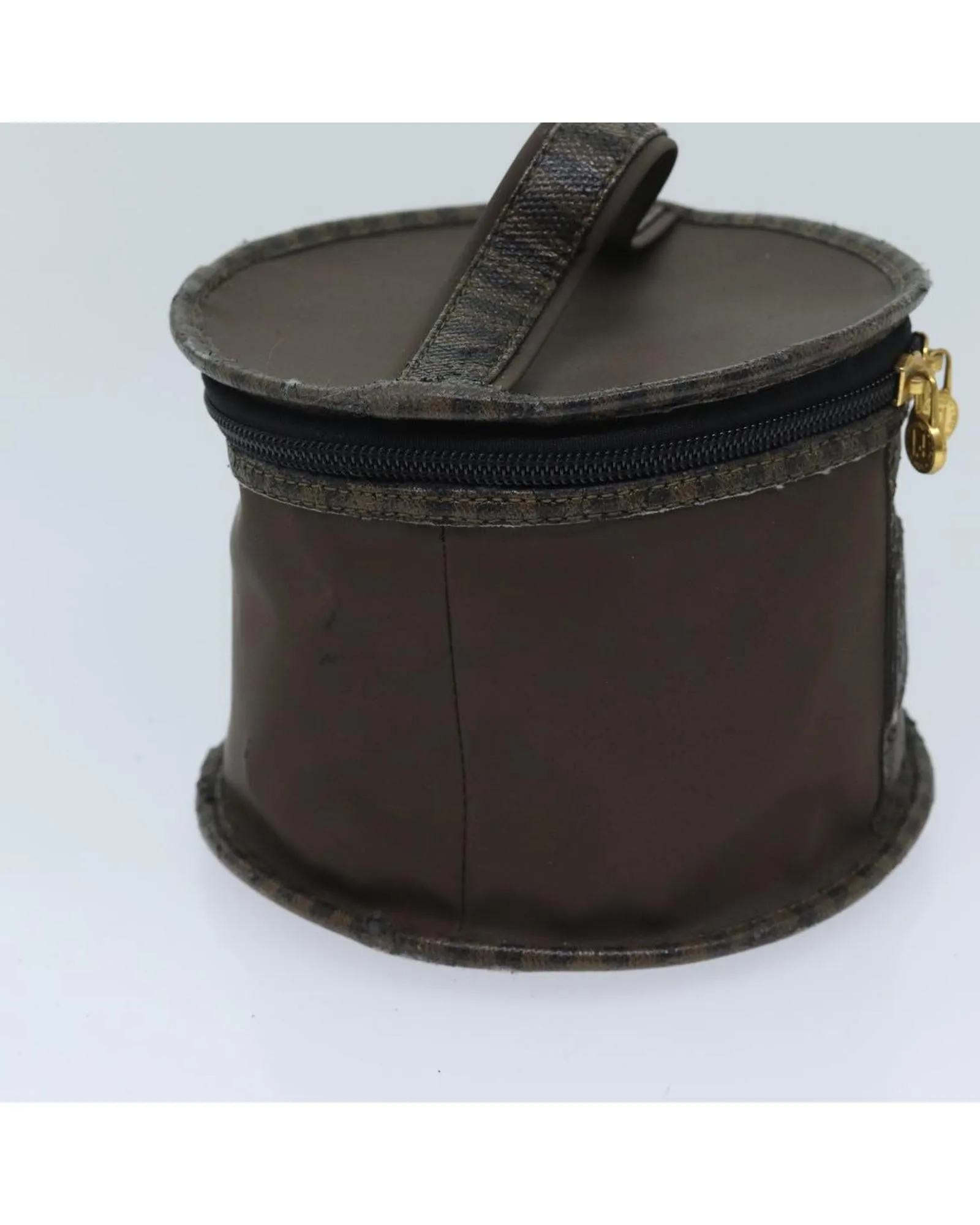 Nylon Brown Vanity Hand Bag