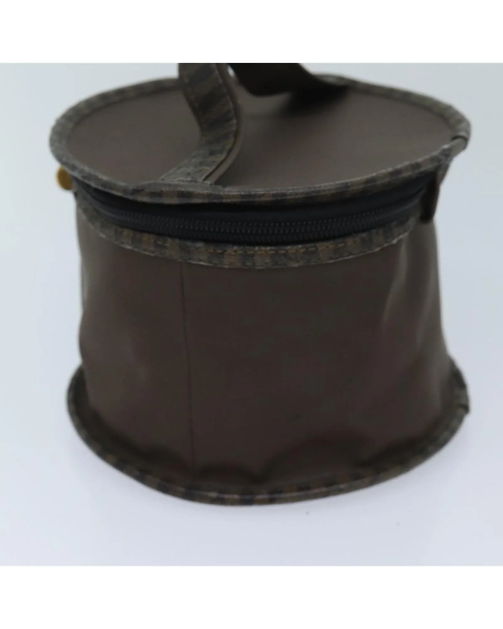 Nylon Brown Vanity Hand Bag