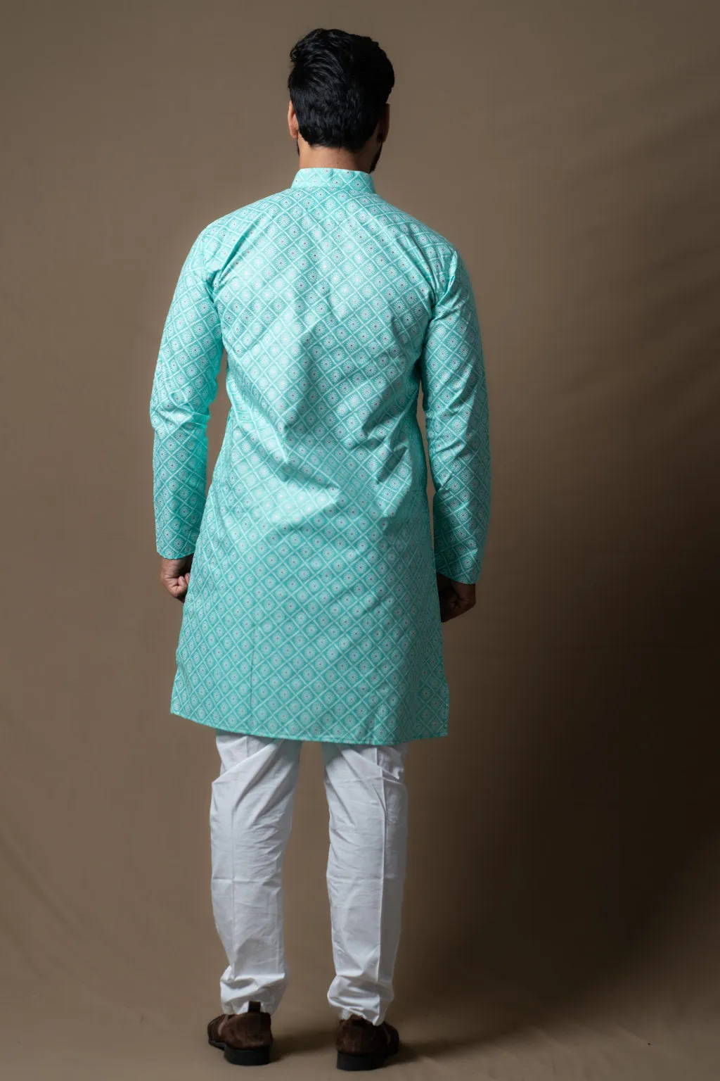 PEACOCK PRINTED KURTA PAJAMA