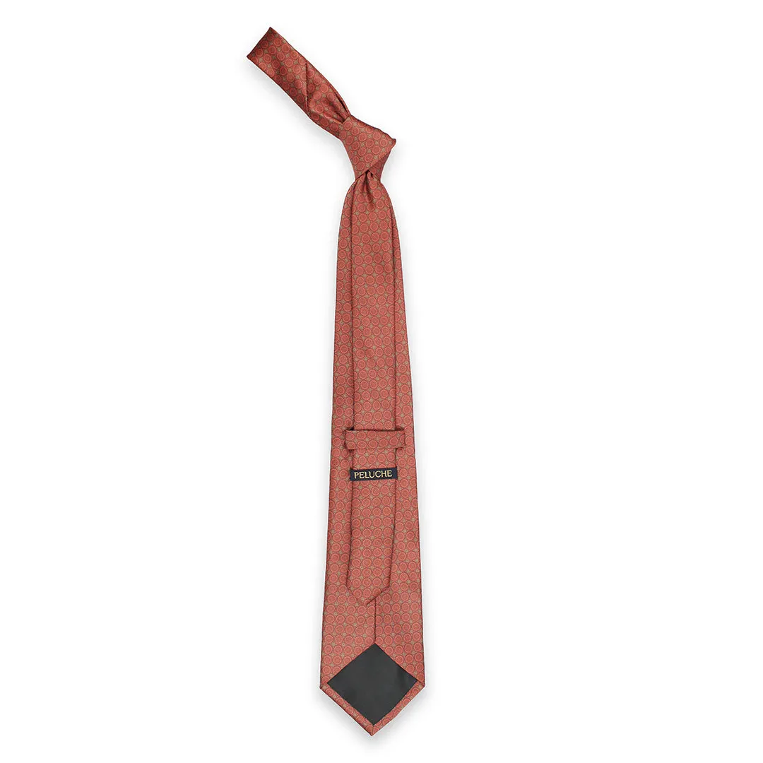 Peluche Autumn Blossom Red Broad Neck Tie & Pocket Square Set for Men
