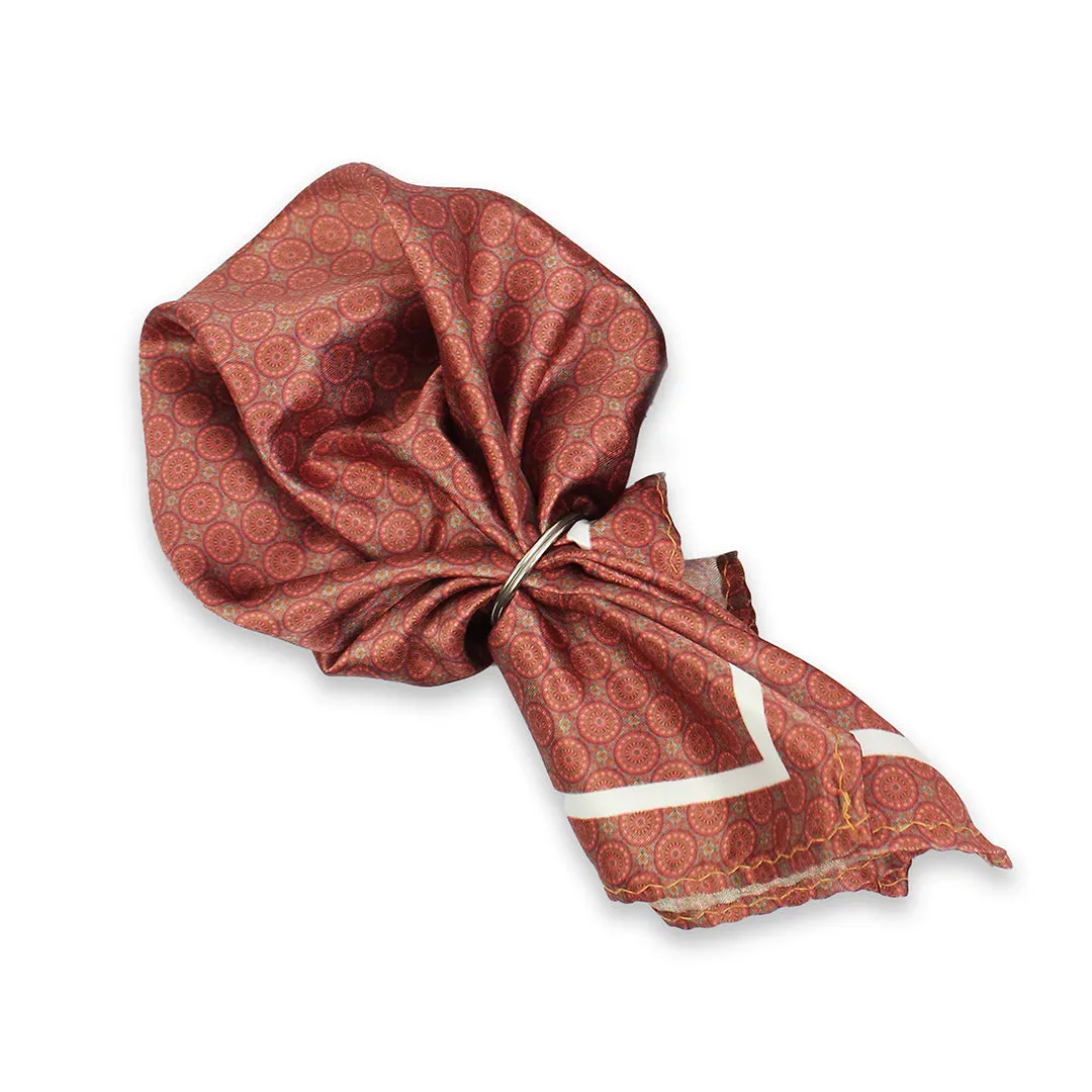Peluche Autumn Blossom Red Broad Neck Tie & Pocket Square Set for Men