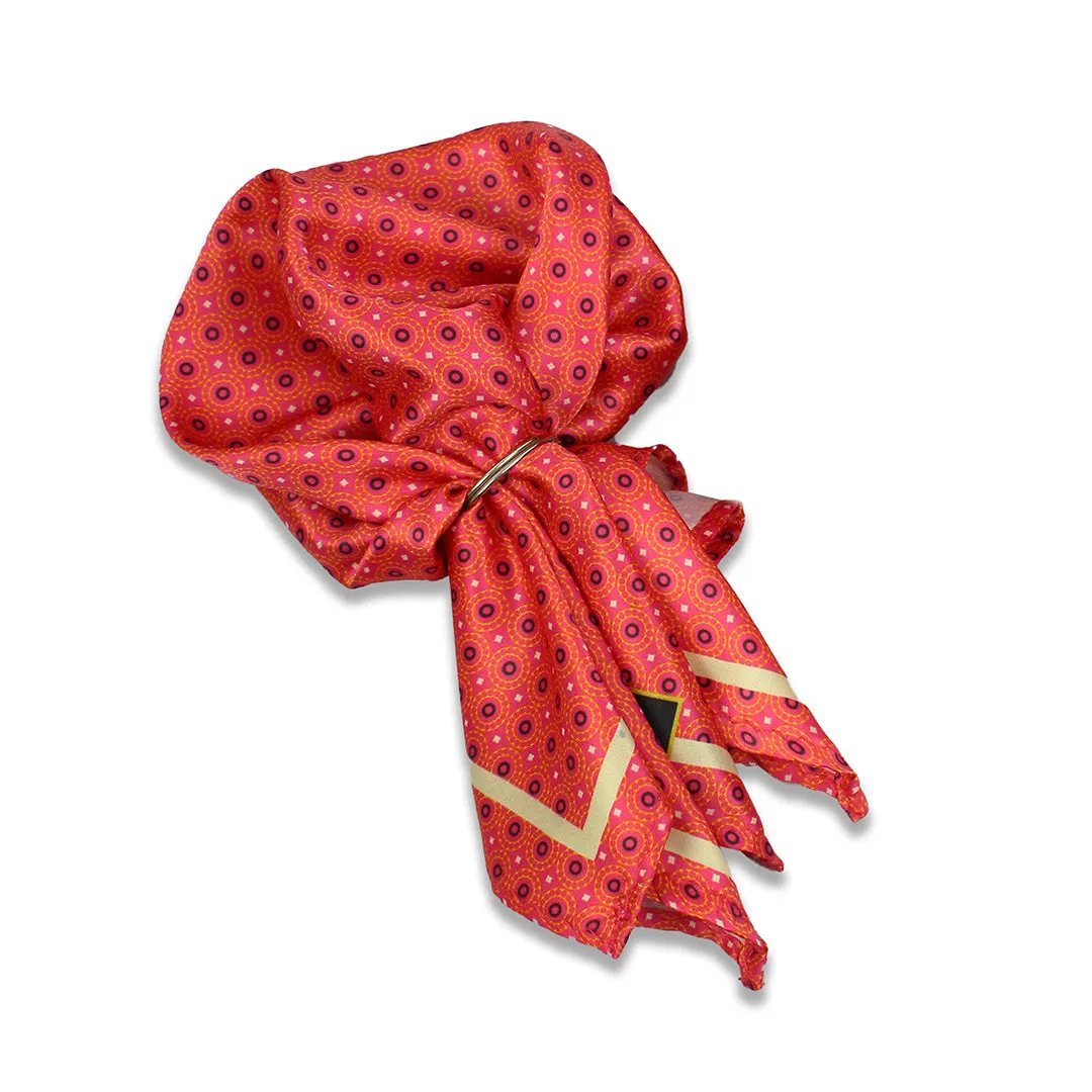 Peluche Tangerine Speckles Pink Broad Neck Tie & Pocket Square Set for Men