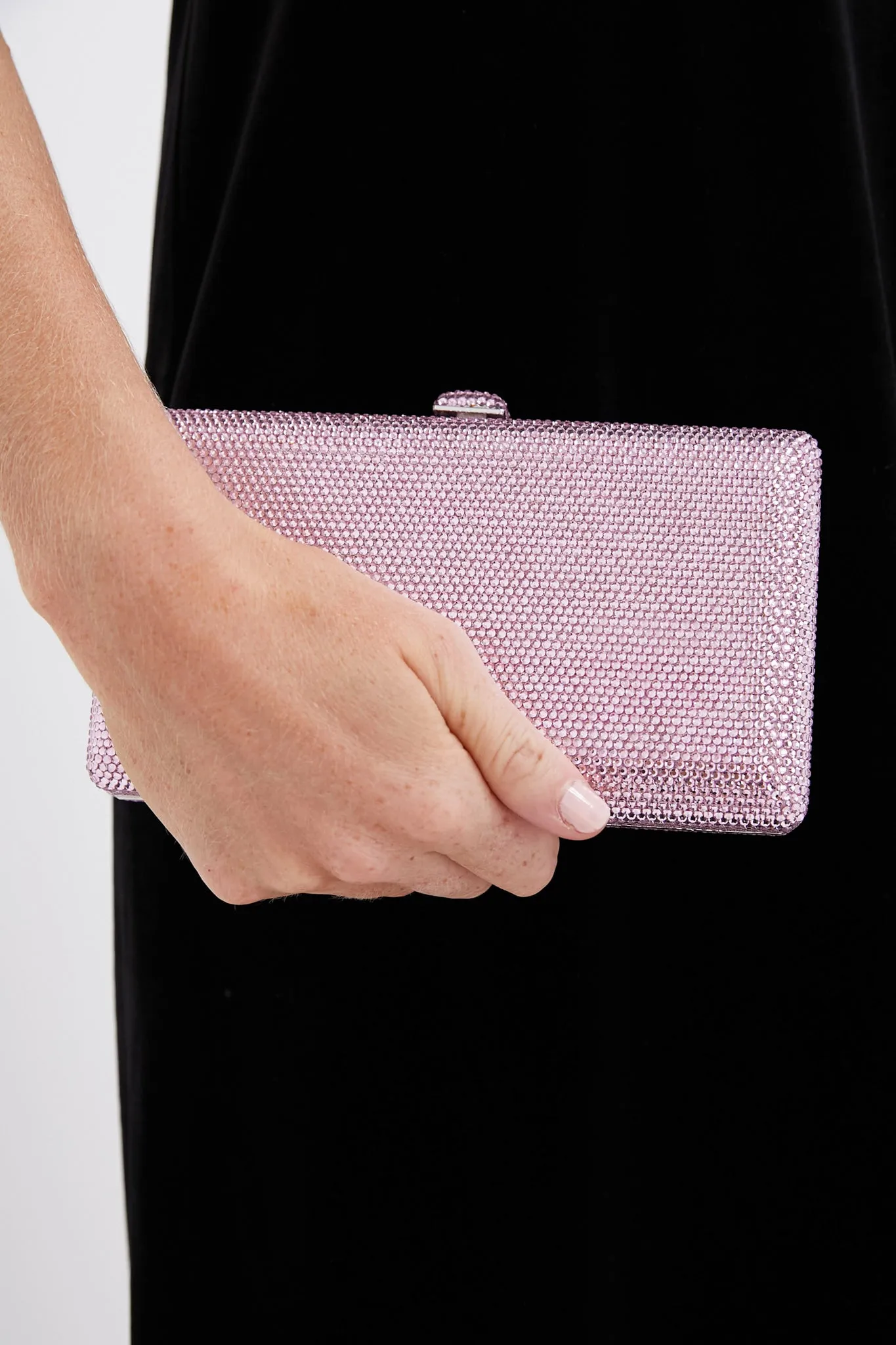 Pink Embellished Crystal Clutch