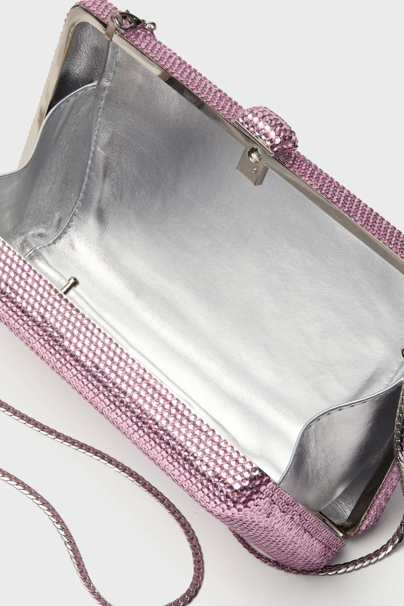 Pink Embellished Crystal Clutch