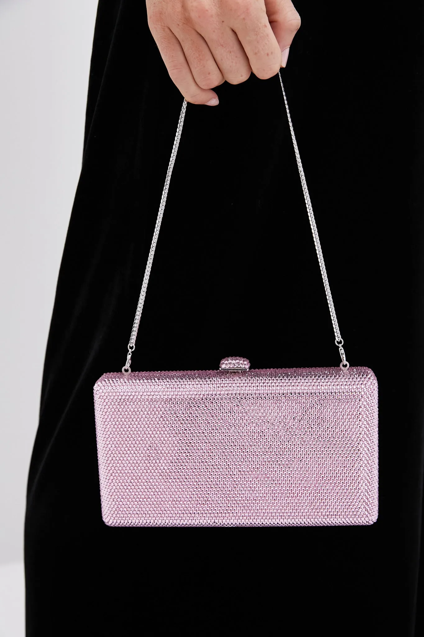 Pink Embellished Crystal Clutch