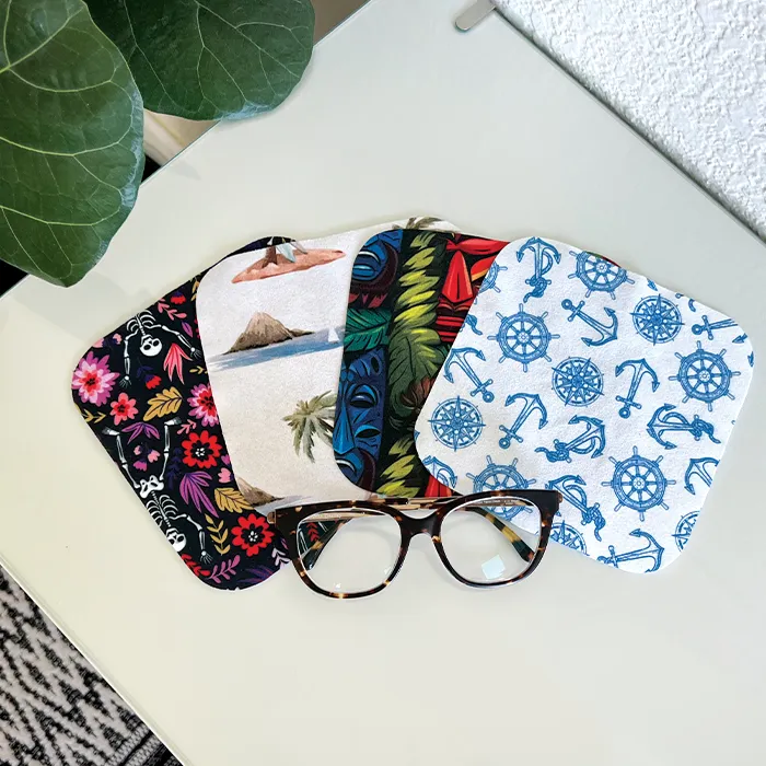 Printed 8"x8" Mwipes™ Microfiber Suede Lens Cleaning Cloth
