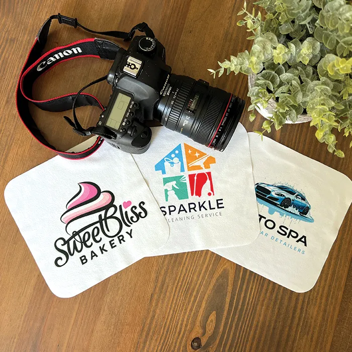 Printed 8"x8" Mwipes™ Microfiber Suede Lens Cleaning Cloth