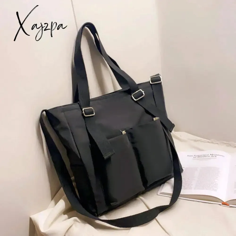 Xajzpa - new Women's Bag Shopper Simple Fashion Zipper Handbags Nylon Waterproof  Large Capacity Tote Shoulder Bags For Women