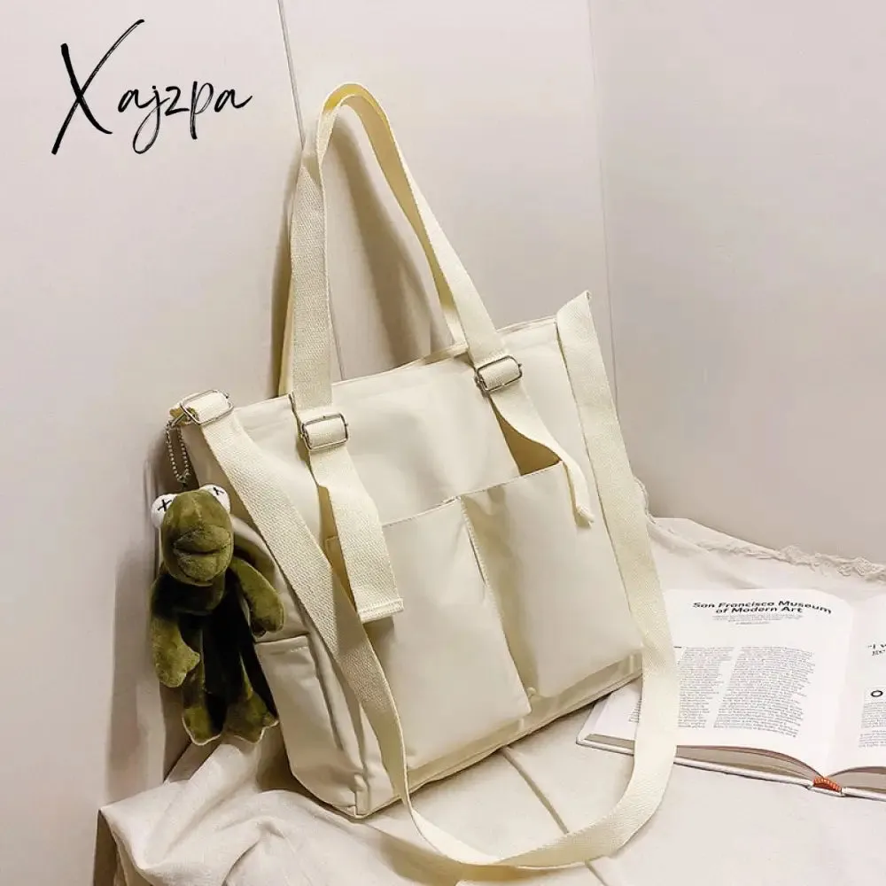 Xajzpa - new Women's Bag Shopper Simple Fashion Zipper Handbags Nylon Waterproof  Large Capacity Tote Shoulder Bags For Women