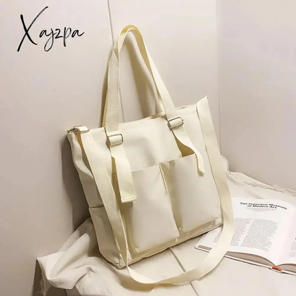Xajzpa - new Women's Bag Shopper Simple Fashion Zipper Handbags Nylon Waterproof  Large Capacity Tote Shoulder Bags For Women