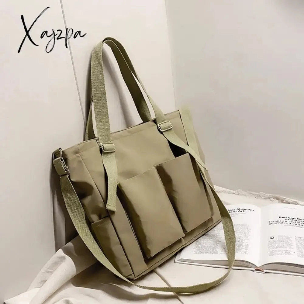 Xajzpa - new Women's Bag Shopper Simple Fashion Zipper Handbags Nylon Waterproof  Large Capacity Tote Shoulder Bags For Women