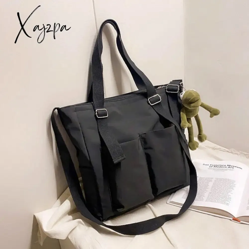 Xajzpa - new Women's Bag Shopper Simple Fashion Zipper Handbags Nylon Waterproof  Large Capacity Tote Shoulder Bags For Women