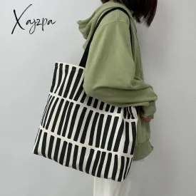 Xajzpa - Women Canvas Tote Bag Fashion Korean Cotton Cloth Eco Reusable Shopping Bags Large Ladies Shoulder Shopper Bag Student Handbags