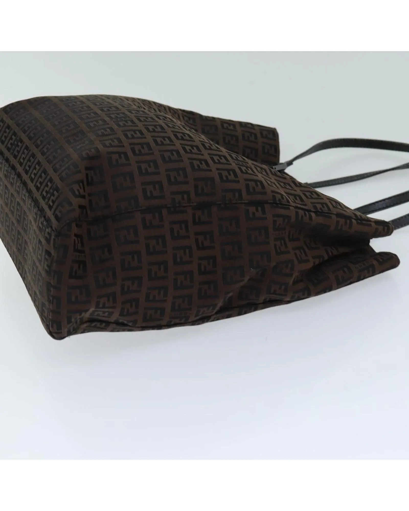 Zucchino Canvas Tote Bag with Silver Hardware and Brown/Black Design